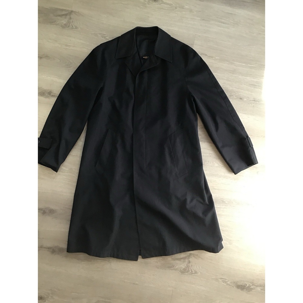 Brooks Brothers Pea Coat Jacket Men's 38 Long Navy Lined ‎ Wool Blend Repellant